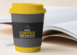 Free Coffee Cup Beside Book Mockup 2018 free coffee cup mockup 