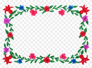 Free Colorful Flower Frame Rectangle 4 Png - Png Format Floral Frame Png