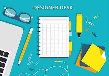 Free Colorful Vector Designers Desk