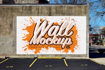 Free Concrete Wall Spot Mockup