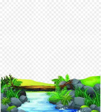 Free content Royalty-free Clip art - Water on the single-plank bridge 