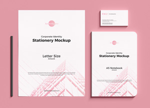 Free Corporate Identity Stationery Mockup PSD corporte y stationery mockup cpeny letter size stationery mockup as notebook 