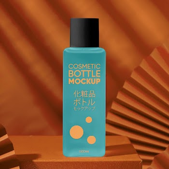 Free Cosmetic Bottle Front View Mockup