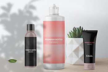 Free Cosmetic Bottles Packaging Mockup vol.2