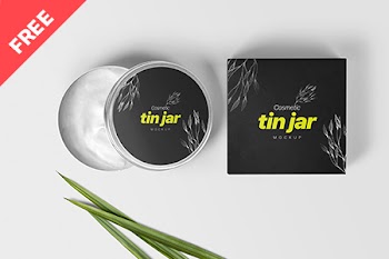 Free Cosmetic Tin Jar Mockup coomeie cosmeic tin jar tin jar mockup free 