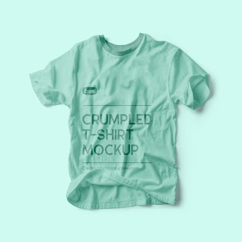 Free Crumpled T-Shirt Mockup