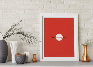 Free Decorated Photo Frame Mockup 