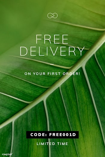 Free delivery on green leaf textured background vector | Free  vector - 2289043