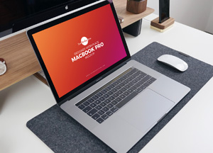 Free Designer Workplace MacBook Pro Mockup PSD 2018 macbook pro 