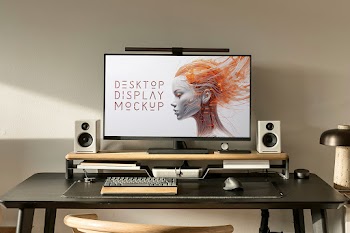 Free Desktop Monitor Mockup