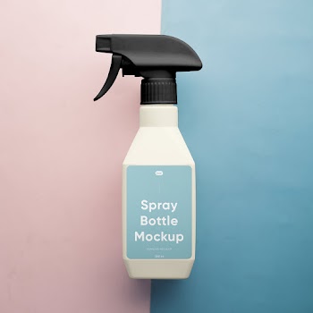 Free Detergent Spray Bottle Mockup