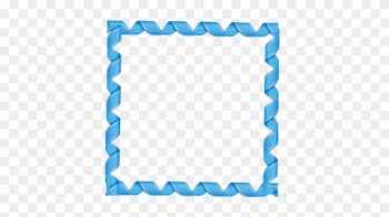 Free Digi Scrapbook Square Curly Blue Ribbon Frame - Blue Border Design Png