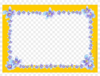 Free Digital Blue Flower Frame - Png Blue And Yellow Flower Frame