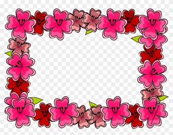 Free Digital Bright Flower Frame Png And Journaling - Pink Flower Frames Png