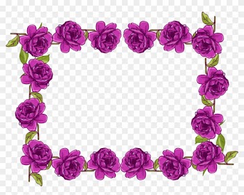 Free Digital Purple Rose Frame - Violet Flower Border Design