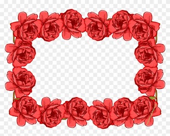 Free Digital Red Rose Blossom Frame Png With Transparent - Hybrid Tea Rose