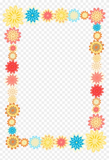 Free Digital Scrapbooking Flower Frames Colorful Flower - Colorful Flower Border Png