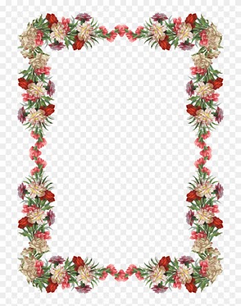 Free Digital Vintage Flower Frame And Border - Flower Border Design Png