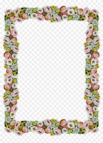 Free Digital Vintage Flower Frame And Border Png With - Frame Flower Borders Png