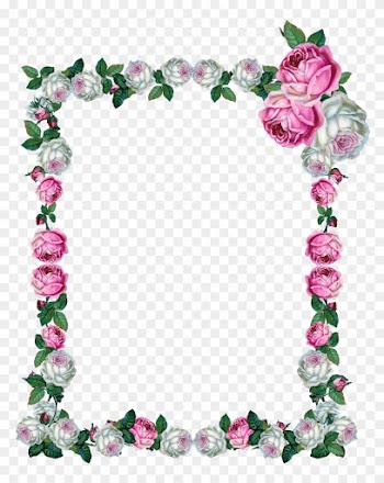 Free Digital Vintage Rose Frame Png - Rose Frame Transparent
