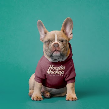 Free Dog Hoodie Mockup