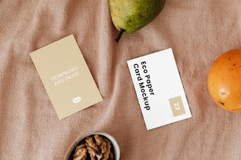 Free Double Eco Business Card Mockup