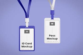 Free Double ID Card Mockup