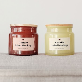Free Double Jar with Label Mockup