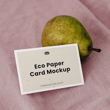 Free Eco Card with Pear Mockup