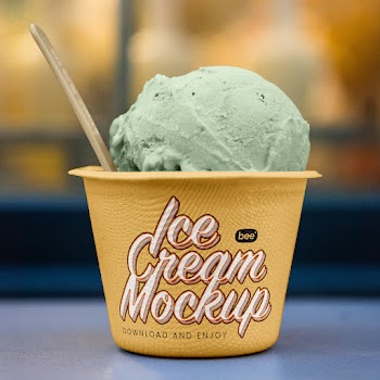 Free Eco Ice Cream Cup Mockup