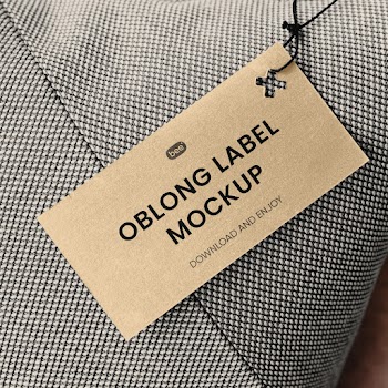 Free Eco Label on Pillow Mockup