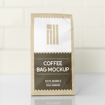 Free Eco Paper Coffee Bag Mockup