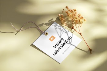 Free Eco Square Label Mockup