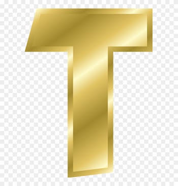 Free Effect Letters Alphabet Gold - Big Letter T Gold