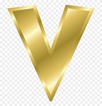 Free Effect Letters Alphabet Gold - Gold Letter V Png