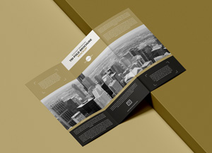 Free Elegant Branding Tri-Fold Brochure Mockup ac 