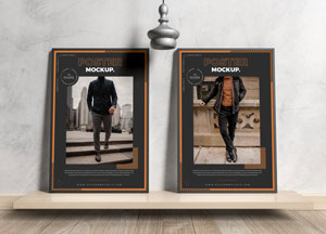 Free Elegant Two Black Framed Poster Mockup mockup. mockup. 