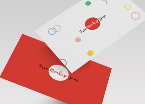 Free Falling Business Card Mockup PSD Template free mockup zene 