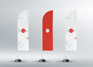 Free Feather Flag Mockup PSD Template 