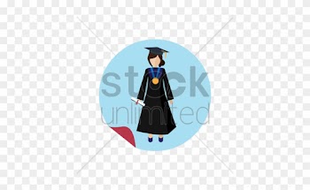 Free Female Graduate Vector Graphic - Cartoon