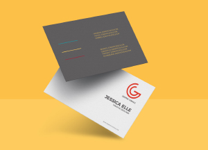 Free Floating Business Card PSD Mockup Template jessica elle 