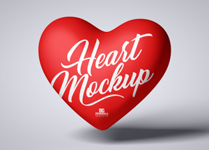 Free Floating Heart Mockup heast meekup 