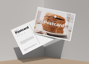 Free Floating Postcard Mockup PSD postcard postcard 