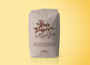 Free Flour Packaging Paper Bag Psd Mockup paper 