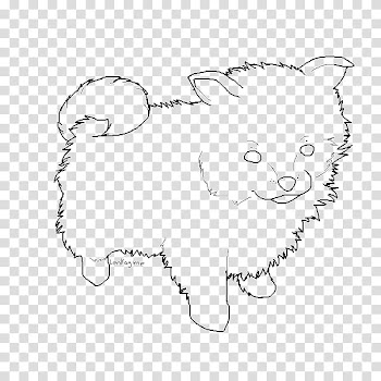 Free fluffy puppy line art transparent background PNG clipart