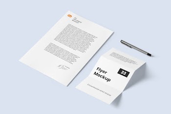 Free Flyer and Letterhead Mockup
