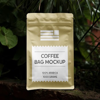 Free Foil Coffee Bag Mockup