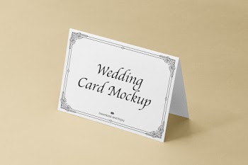 Free Folded Wedding Card Mockup