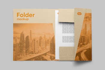 Free Folder with Letterhead Mockup
