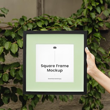 Free Frame with Hand Mockup